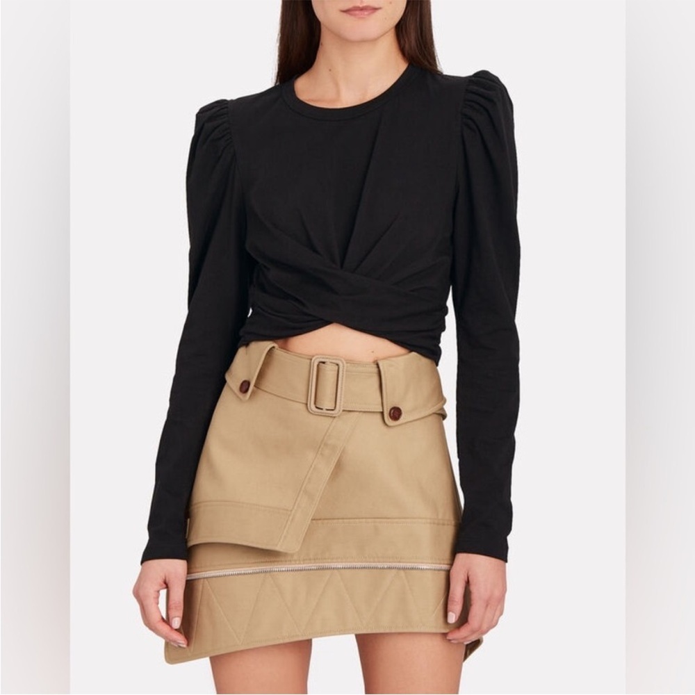 A.L.C. Mandy Wrap Cotton Crop T-Shirt